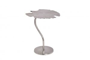 Decoratieve bijzettafel GINKGO LEAF 45cm zilver handgemaakt metaal - 41790