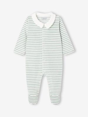 Personaliseerbaar babyslaappakje voor pasgeborenen in fluweel / velours ecru