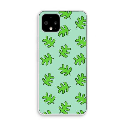 Groene blaadjes: Pixel 4 Transparant Hoesje