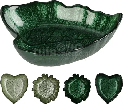Schaaltje Leaf Groen Ø16cm Assorti 1st
