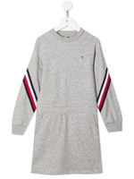 Tommy Hilfiger Junior robe-sweat à bords rayés - Gris - thumbnail