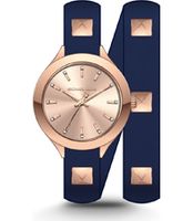 Horlogeband Michael Kors MK2682 Onderliggend Leder Blauw 14mm