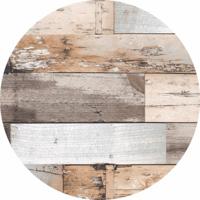 Buiten tafelkleed/tafelzeil - bruin/hout print - D160 cm - rond - tafeldecoratie Buiten tafelkleed/tafelzeil - bruin/hout print - D160 cm - rond - tafeldecoratie