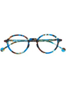 L.A. EYEWORKS lunettes de vue rondes à effet écailles de tortue - Bleu