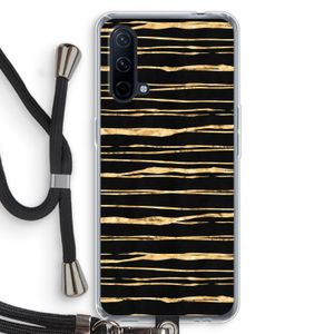 Gouden strepen: OnePlus Nord CE 5G Transparant Hoesje met koord