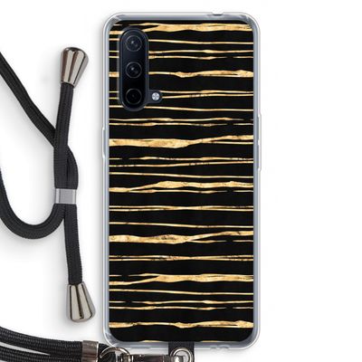 Gouden strepen: OnePlus Nord CE 5G Transparant Hoesje met koord