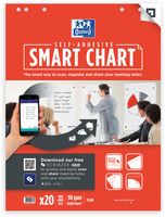 Oxford Smart Chart zelfklevende flipchartblok 60 x 80 cm, pak met 20 vel, blanco