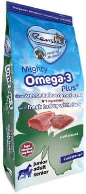 Renske Mighty Omega Plus Koud Geperst - Verse Kalkoen en Eend hond 12kg