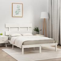 Bedframe massief hout wit 180x200 cm
