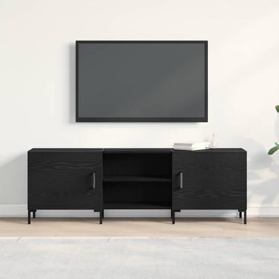 Tv-meubel 150x30x50 cm bewerkt hout zwart eikenkleurig
