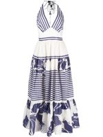 Silvia Tcherassi robe fleurie Valerie à rayures - Tons neutres