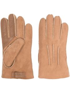 UGG gants en peau lainée à patch logo - Marron