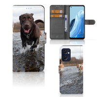 OPPO Find X5 Lite | Reno 7 5G Telefoonhoesje met Pasjes Honden Labrador - thumbnail