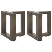 Salontafelpoten 2 st T-vormig 30x25x(30-31) cm staal naturel