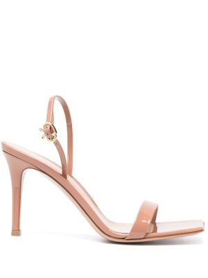 Gianvito Rossi sandales Ribbon Stiletto 85 mm en cuir - Marron