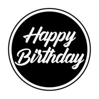 Bierviltjes/onderzetters Happy Birthday - 10x stuks - zwart - D10 cm - Verjaardag versiering Bierviltjes/onderzetters Happy Birthday - 10x stuks - zwart - D10 cm - Verjaardag versiering
