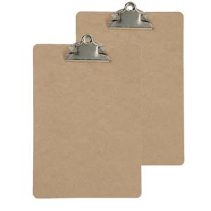 Clipboard/klembord/memobord voor documenten - 2x - hardboard - A5 formaat - met stevige klem