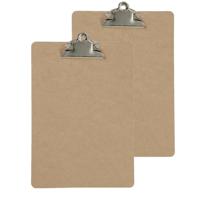 Clipboard/klembord/memobord voor documenten - 2x - hardboard - A5 formaat - met stevige klem - thumbnail