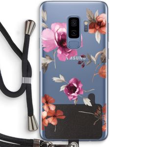 Geschilderde bloemen: Samsung Galaxy S9 Plus Transparant Hoesje met koord