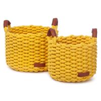 Korbo mand M geel, set van 2