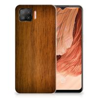 OPPO A73 4G Bumper Hoesje Donker Hout - thumbnail