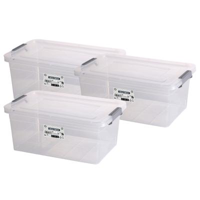 Urban Living Opberg box - 3x - 30 liter - 31 x 47 x 31cm - met deksel en clips - waterdicht