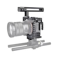 YELANGU CA7 YLG0908A handvat video camera kooi stabilisator voor Sony A7K & A7X & A73 & A7S & A7R & A7RII & A7SII (zwart)