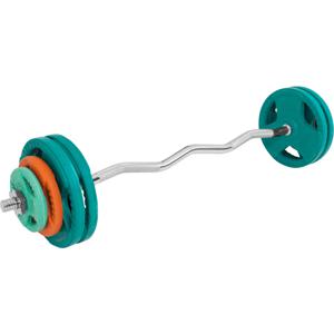 Gorilla Sports EZ-curlset 35 kg - Gietijzer - Rubber Coating - Halter met Gewichten - 30 mm