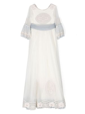 Manuela Macías robe en tulle Ivonne à taille empire - Blanc