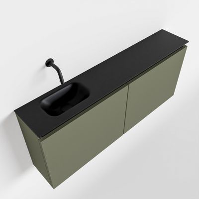 Toiletmeubel Mondiaz Ture | 120 cm | Meubelkleur Army | Eden wastafel Urban Links | Zonder kraangat