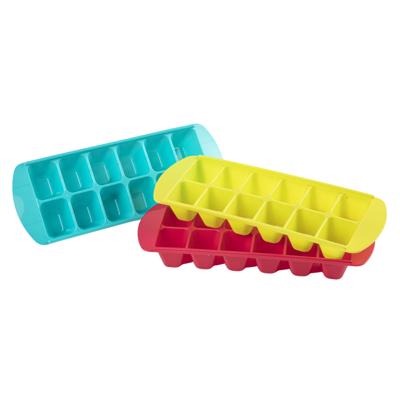 Plasticforte ijsblokjesvorm - 3x stuks - multi - 29 x 11 cm - ijsklontjes maken - mal
