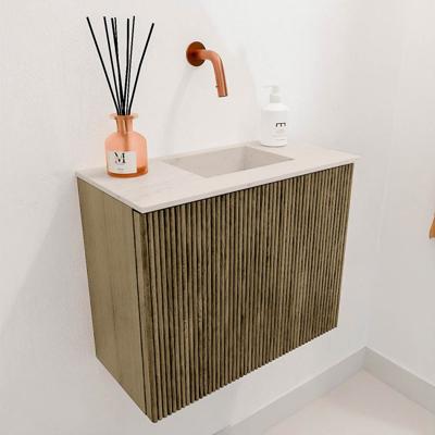 Toiletmeubel Mondiaz Joya Dlux | 50 cm | Meubelkleur Dusk | Faye wastafel Meli Wasbak Rechts | Zonder kraangat(en)
