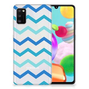 Samsung Galaxy A41 TPU bumper Zigzag Blauw