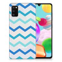 Samsung Galaxy A41 TPU bumper Zigzag Blauw - thumbnail