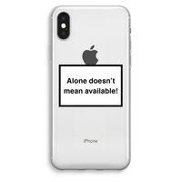 Alone: iPhone XS Max Transparant Hoesje Alone: iPhone XS Max Transparant Hoesje