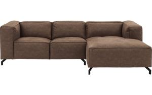 Goossens Bank Calvin bruin, micro leer, 2-zits, modern design