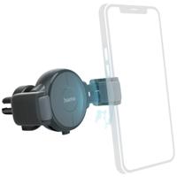 Hama Wireless Charger 10 W Magnetische aansluiting Qi Wireless Charging Grijs Auto Met smartphonehouder