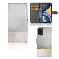 Motorola Moto G22 | Book Style Case | Wood Concrete