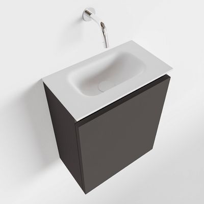 Toiletmeubel Mondiaz Ture | 40 cm | Meubelkleur Dark grey | Eden wastafel Talc Midden | Zonder kraangat