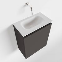 Toiletmeubel Mondiaz Ture | 40 cm | Meubelkleur Dark grey | Eden wastafel Talc Midden | Zonder kraangat