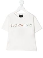 Emporio Armani Kids t-shirt à logo brodé - Blanc