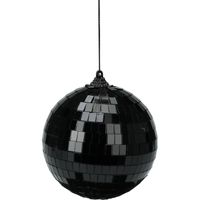 Discobal kerstbal / spiegel kerstbal- 1x st - zwart - 10 cm - kunststof