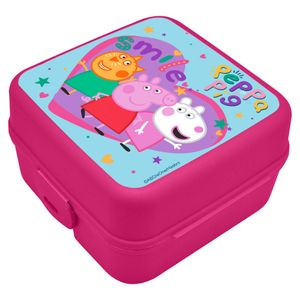 Peppa Pig broodtrommel/lunchbox voor kinderen - roze - kunststof - 14 x 8 cm