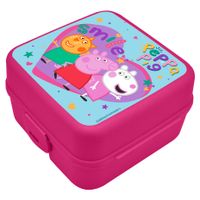 Peppa Pig broodtrommel/lunchbox voor kinderen - roze - kunststof - 14 x 8 cm - thumbnail