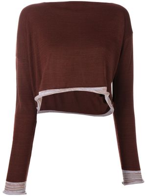 Comme Des Garçons Pre-Owned 1991 asymmetric knitted blouse - Marron