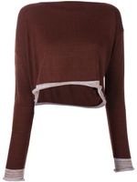 Comme Des Garçons Pre-Owned 1991 asymmetric knitted blouse - Marron - thumbnail