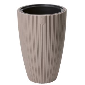 Form Plastic Plantenpot/bloempot Mika - kunststof - taupe - D30 x H48 cm - met binnenpot