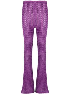 Moschino pantalon évasé en crochet - Violet