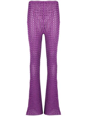 Moschino pantalon évasé en crochet - Violet