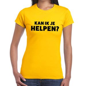 Kan ik je helpen beurs/evenementen t-shirt geel dames